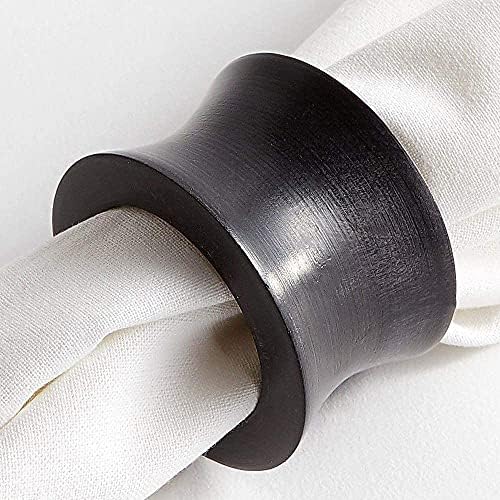 Rustic Napkin Rings Set of 6 Wooden Napkin Holders for Dining