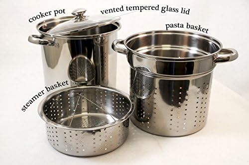 EXCELSTEEL 8 Quart 4 Piece Stainless Steel Cookware Set