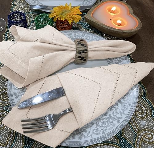 Elegant 18x18 Flax Linen Napkins Set