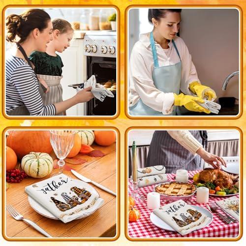 Ganeen 6pcs Happy Fall Kitchen Towels Set