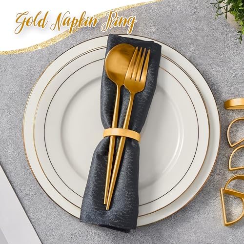 Gold Napkin Rings Set of 12