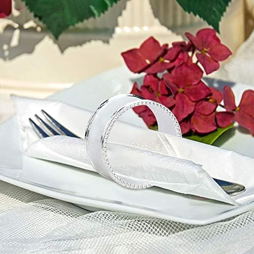 6 Stainless Steel Napkin Rings Silver