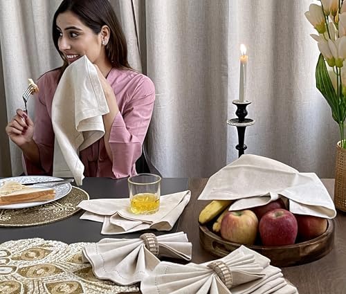 Elegant 18x18 Flax Linen Napkins Set