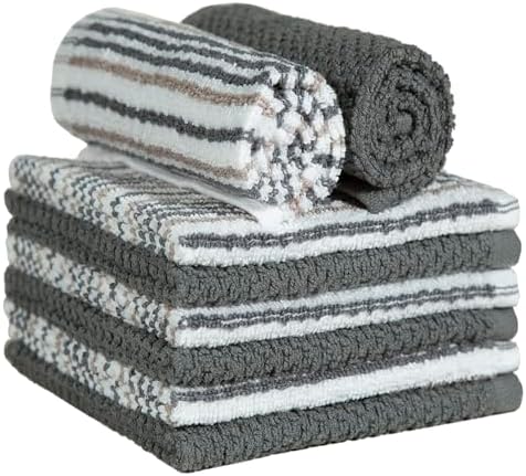 Bumble Premium Dish Cloths 12x12 Soft Absorbent Natural Cotton Reusable 8-Pack