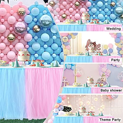 Gogoparty 9FT Tutu Table Skirt for Baby Showers and Party