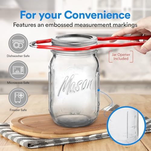 Mason Jars 12Pack of 32oz Airtight Made in USA