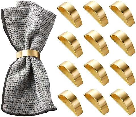 Set of 4 Gold Napkin Rings for Weddings and Parties