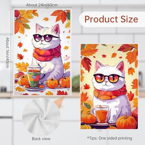 Oeught Autumn Themed Kitchen Towel Set 4Pcs 1