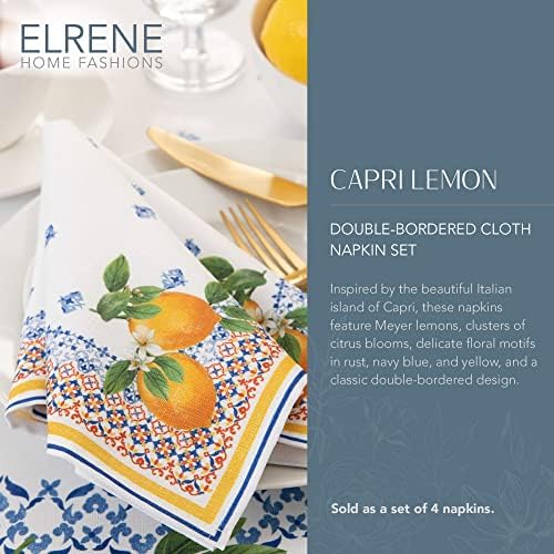 Elrene Home Fashions Capri Lemon Napkins