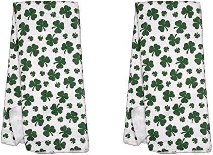 Saint Patricks Day Shamrock Towels Set of 2