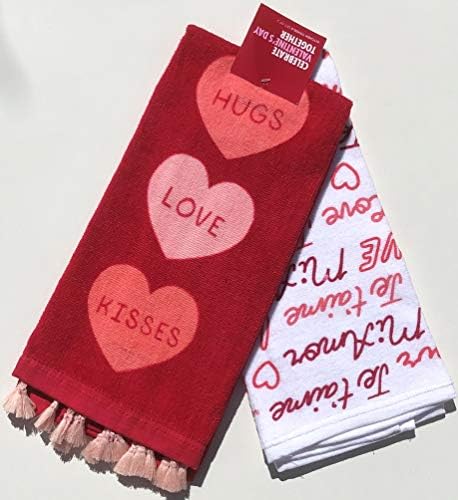 Valentines Day Heart Kitchen Towels 2-Pack