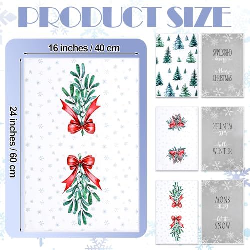 Macarrie 6 Pcs Christmas Kitchen Towels Set
