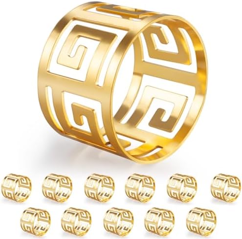 Elevate Your Dining Table with URWOOW Hollow Out Napkin Rings Holder Gold