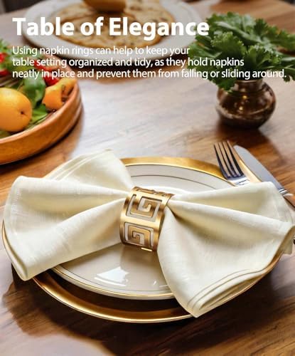 Elevate Your Dining Table with URWOOW Hollow Out Napkin Rings Holder Gold