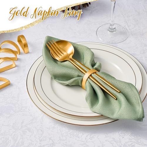 Gold Napkin Rings Set of 12