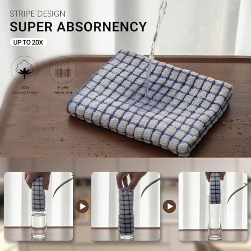 100 Cotton Kitchen Dish Towels 16x25 6Pack