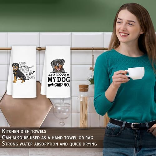 Rottweiler Gifts Eco-Friendly Kitchen Towels 2-Pack Set