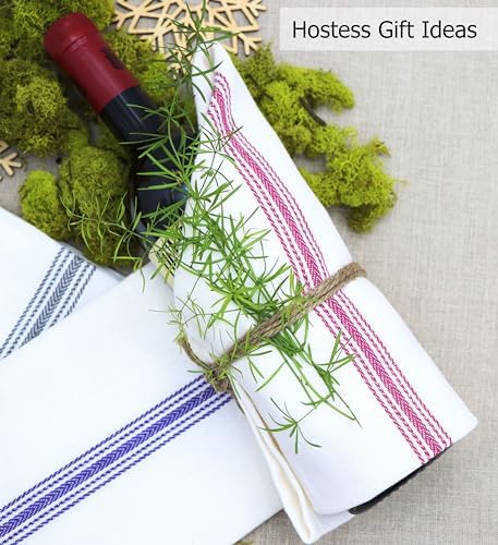 Cotton Craft Scandia Stripe 12-Pack Multi-Functional Kitchen Towels Eco-Friendly Reusable