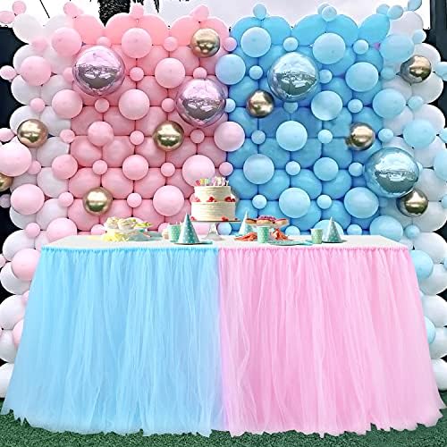 Gogoparty 9FT Tutu Table Skirt for Baby Showers and Party