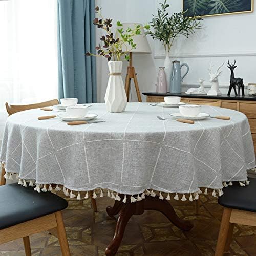 Dimatic 63 Plaid Tassel Tablecloth