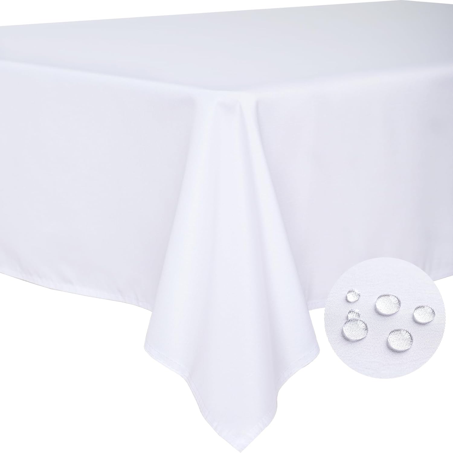 Sturdy White Tablecloth for 6-Foot Tables