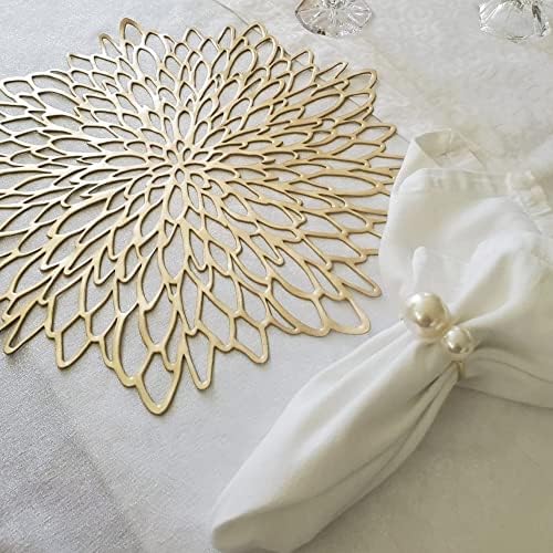 12-Piece Set of Elegant Gold Napkin Rings