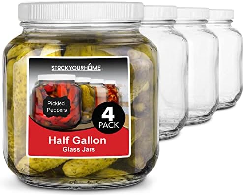 Stock Your Home 64 Oz Glass Jar with 4 Pack