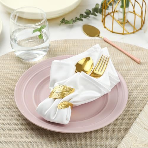 12 Joyful Napkin Rings Elegant Gold Leaf Napkins for Every Occasion