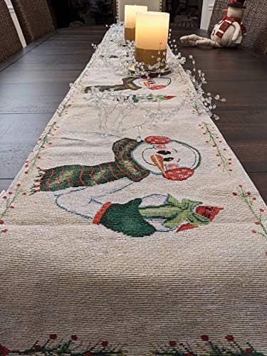 Elegant Winter Table Runner - Festive Snowman Design
