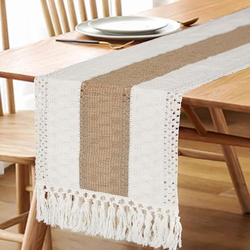 FEXIA Boho Rustic Table Runner 72-Inch for Home Special Events