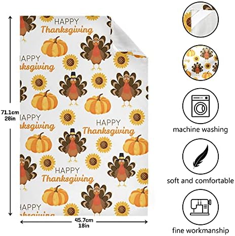 Perfect Thanksgiving Kitchen Set Soft Absorbent Turkey Sunflower Dish Towels