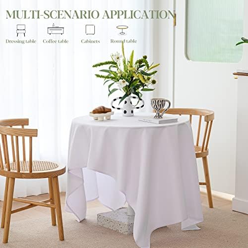 Sturdy White Tablecloth for 6-Foot Tables