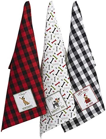 festive kitchen towels for dogs and cats