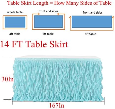 Leegleri 14FT Tutu Table Skirt 14 Foot Tablecloth Mermaid Design