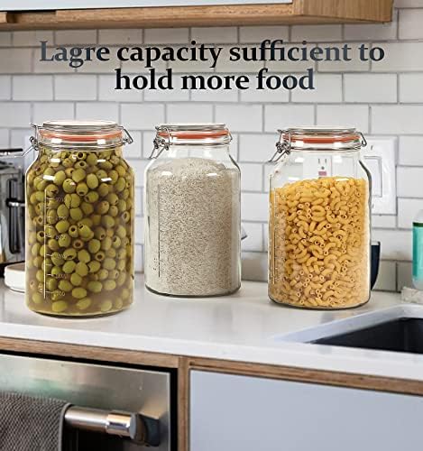 Folinstall Super Wide Mouth 1 Gallon Glass Jar with Airtight Lid