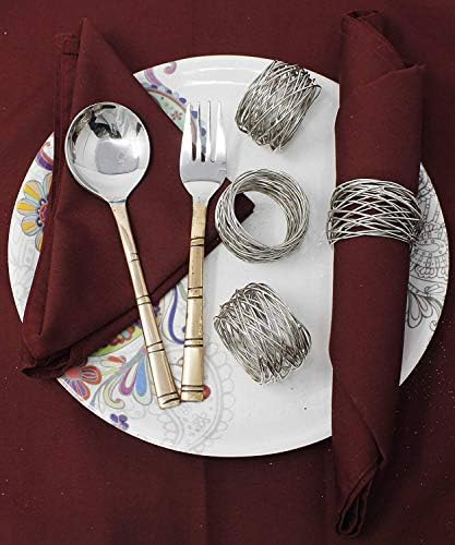 Elegant Silver Metal Mesh Napkin Rings for Dining Tables