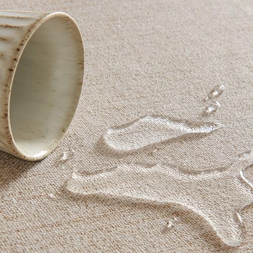 60x84 inch water-resistant linen tablecloth farmhouse style