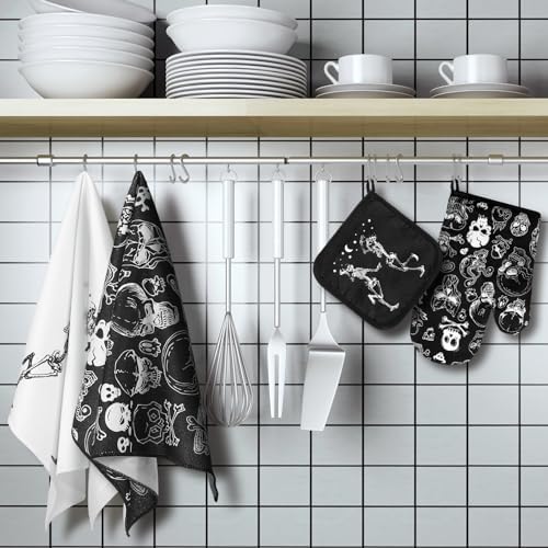 Spooky Skeleton Kitchen Set for Halloween or Home Cooking