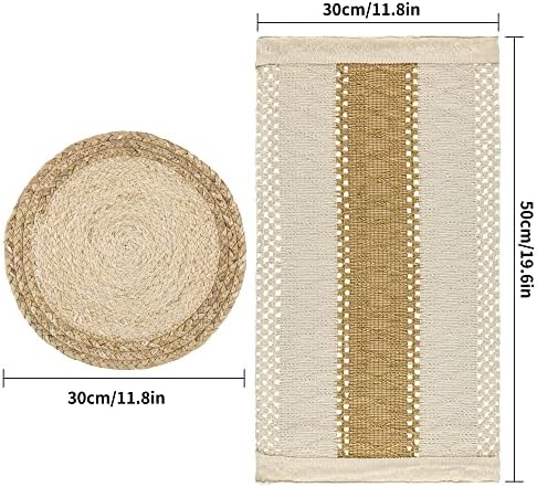 Natural Boho Placemats Set - Rustic Durable for Home Use