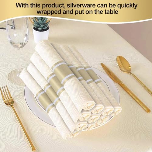 Germiwipe 200PCS Matte Gold Silverware Napkin Rings