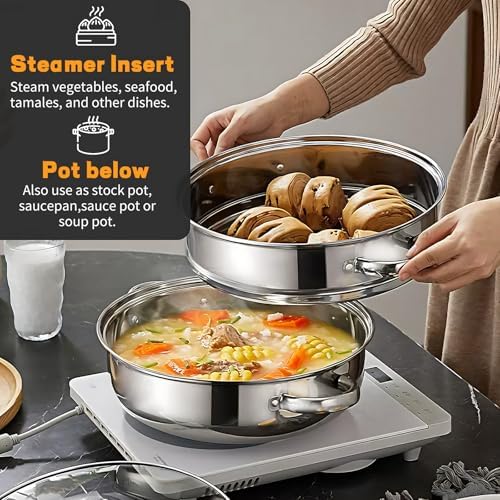 Stainless Steel 2-Tier Steamer Pot