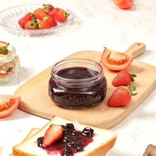 16 Pack 8 oz Wide Mouth Mason Jars with Silver Lids Bands