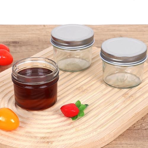 Haneye Small Mason Jars 8-Pack 4oz Glass with Regular Lids