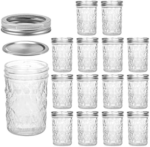 Verones 15-Piece 8oz Mason Jars Set