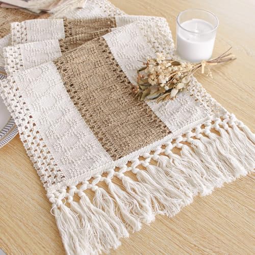 FEXIA Boho Rustic Table Runner 72-Inch for Home Special Events