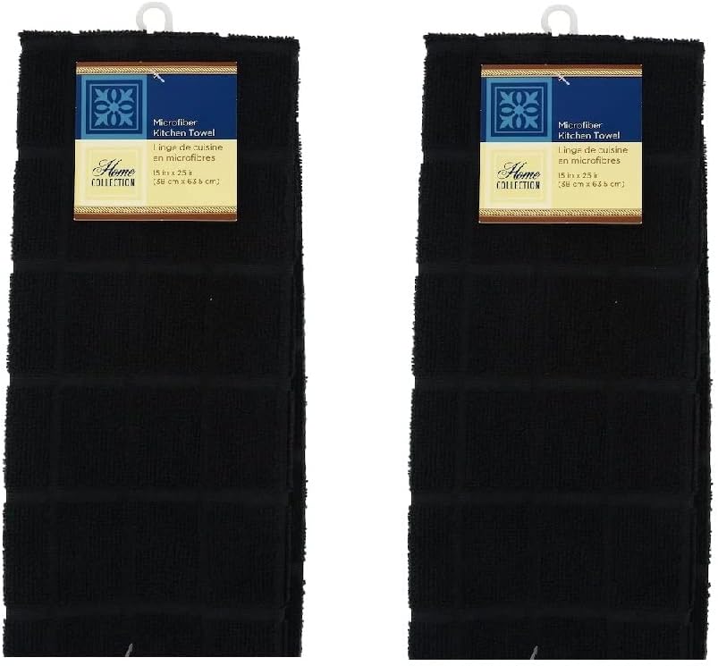 2-Pack Hand Towel Set Black Kitchen Dcor