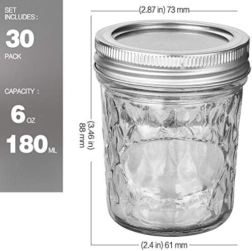 VERONES Mason Jars for Preserving Canning - 30 Pack