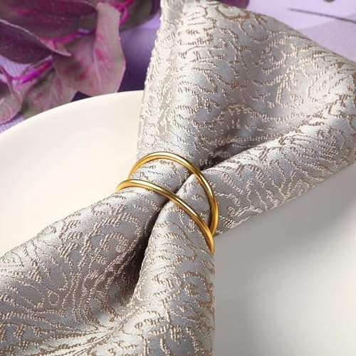 Versatile Gold Napkin Rings 24-Pack