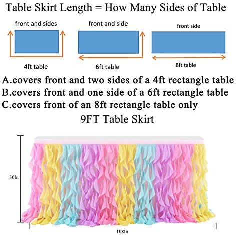 Rainbow Curly Willow Table Skirt