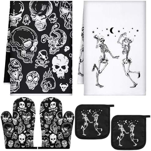 Spooky Skeleton Kitchen Set for Halloween or Home Cooking